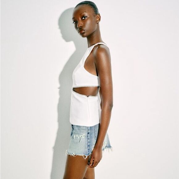 ZARA JEWEL CUT OUT TOP - Picture 5 of 12
